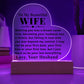 To My Wife - Beyond My Control - Light Up LED Plaque