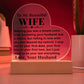 To My Wife - Beyond My Control - Light Up LED Plaque